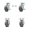 Service Caster 6 Inch Thermoplastic Rubber Caster Set with 2 Brakes/Swivel Lock 2 Rigid SCC SCC-30CS620-TPRBD-TLB-BSL-2-R-2 - alternate 1